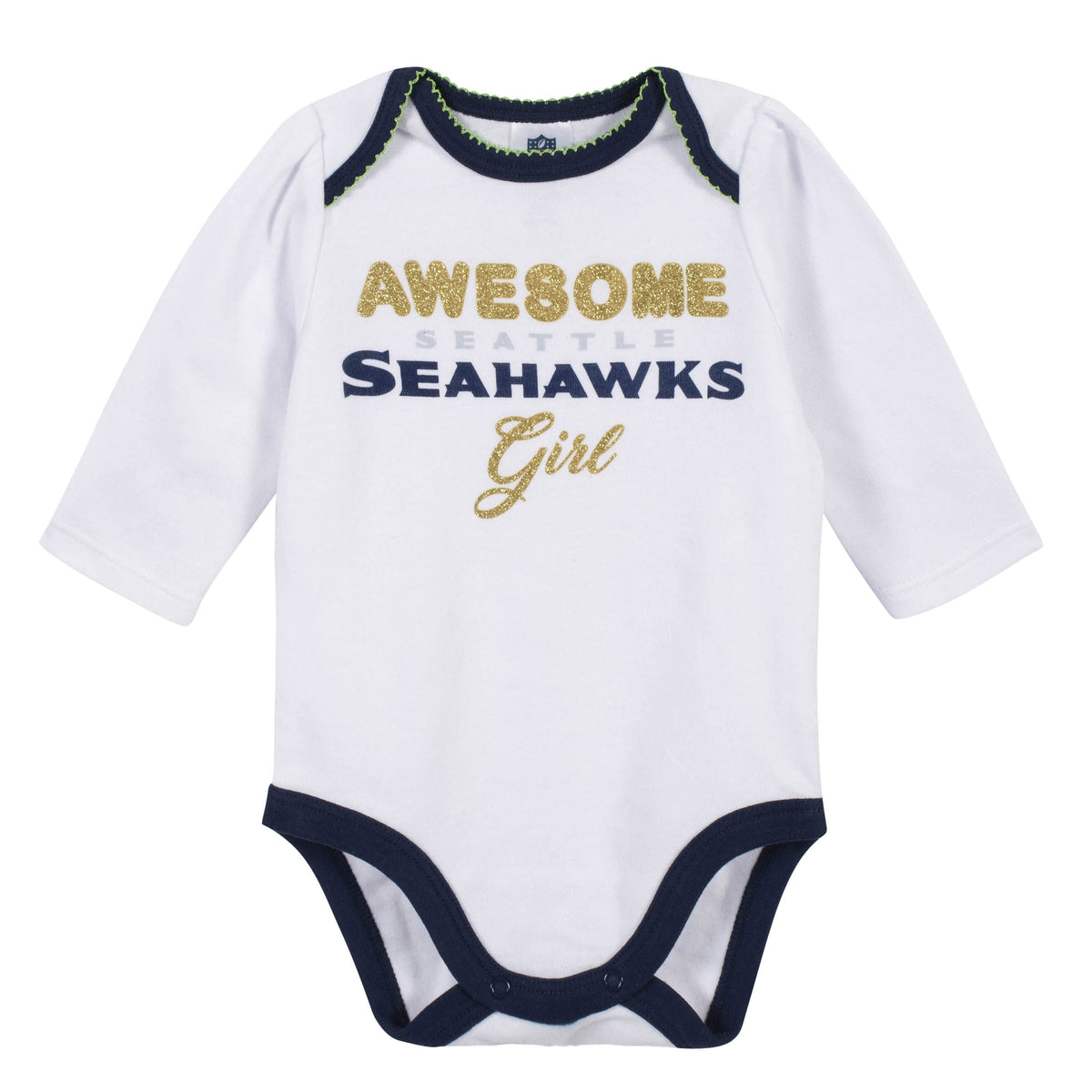 Baby Girls Seattle Seahawks 3-Piece Bodysuit, Pant, and Cap Set-Gerber Childrenswear