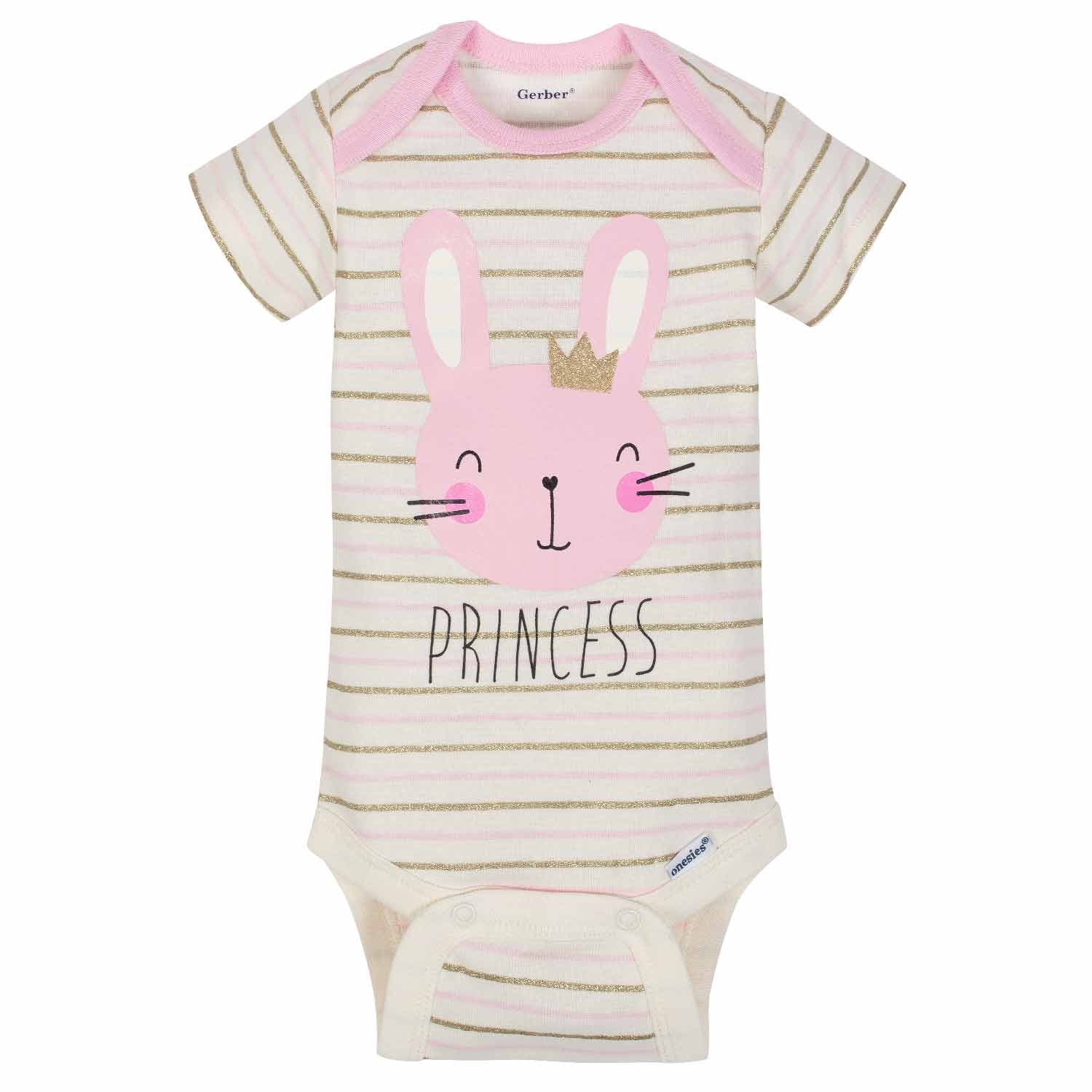 5-Pack Girls Princess Short Sleeve Onesies® Bodysuits-Gerber Childrenswear