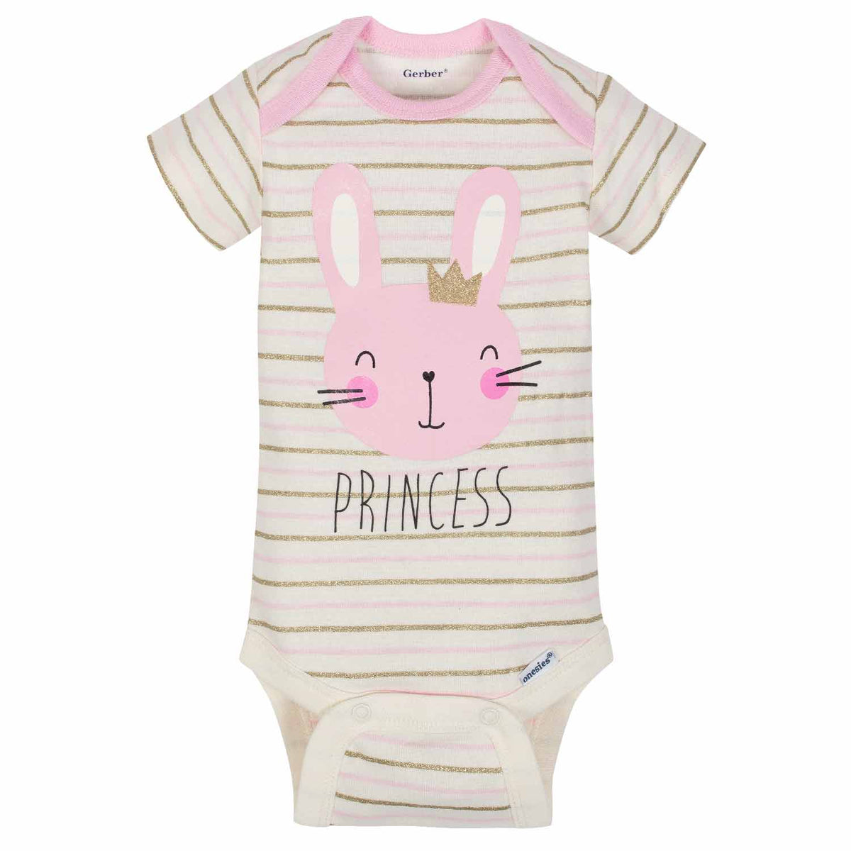 5-Pack Girls Princess Short Sleeve Onesies® Bodysuits-Gerber Childrenswear
