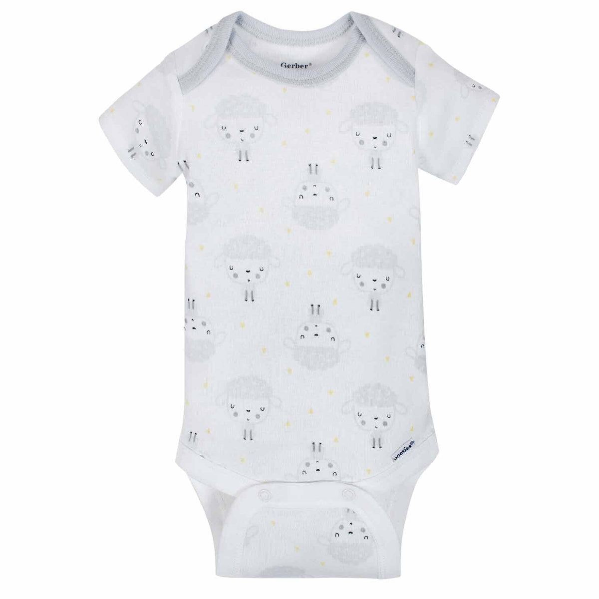 5-Pack Neutral Sheep Short Sleeve Onesies® Bodysuits-Gerber Childrenswear