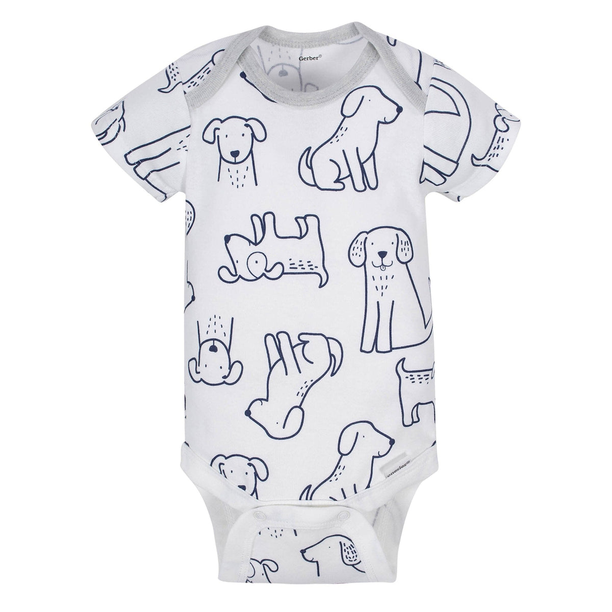 8-Pack Baby Boy Short Sleeve Puppy Onesies® Brand Bodysuits