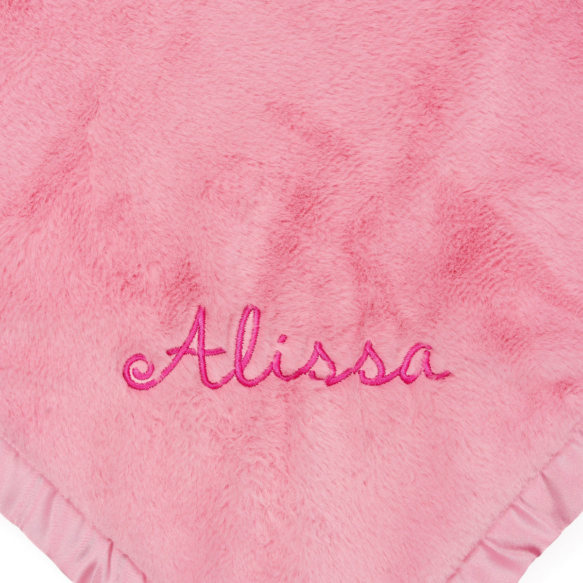 Embroidered Girls Light Pink Plush Blanket
