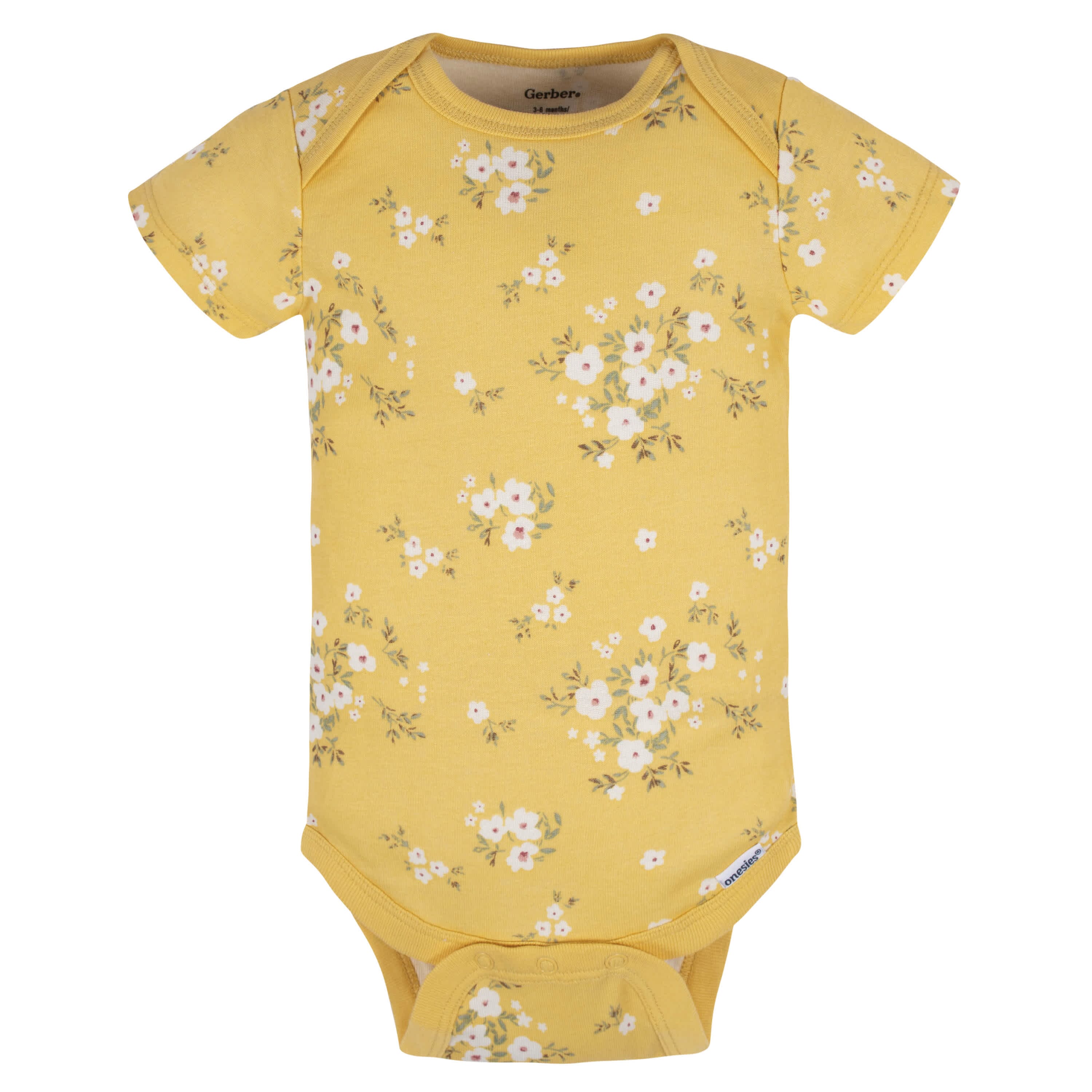 8-Pack Baby Girls Golden Floral Onesies® Bodysuits