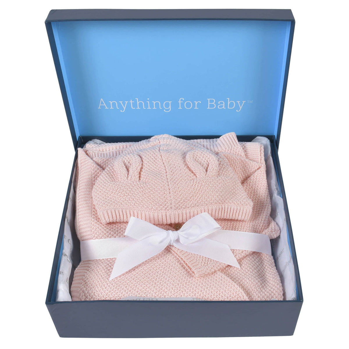 3-Piece Baby Girls Pink Knit Outfit & Blanket Set-Gerber Childrenswear