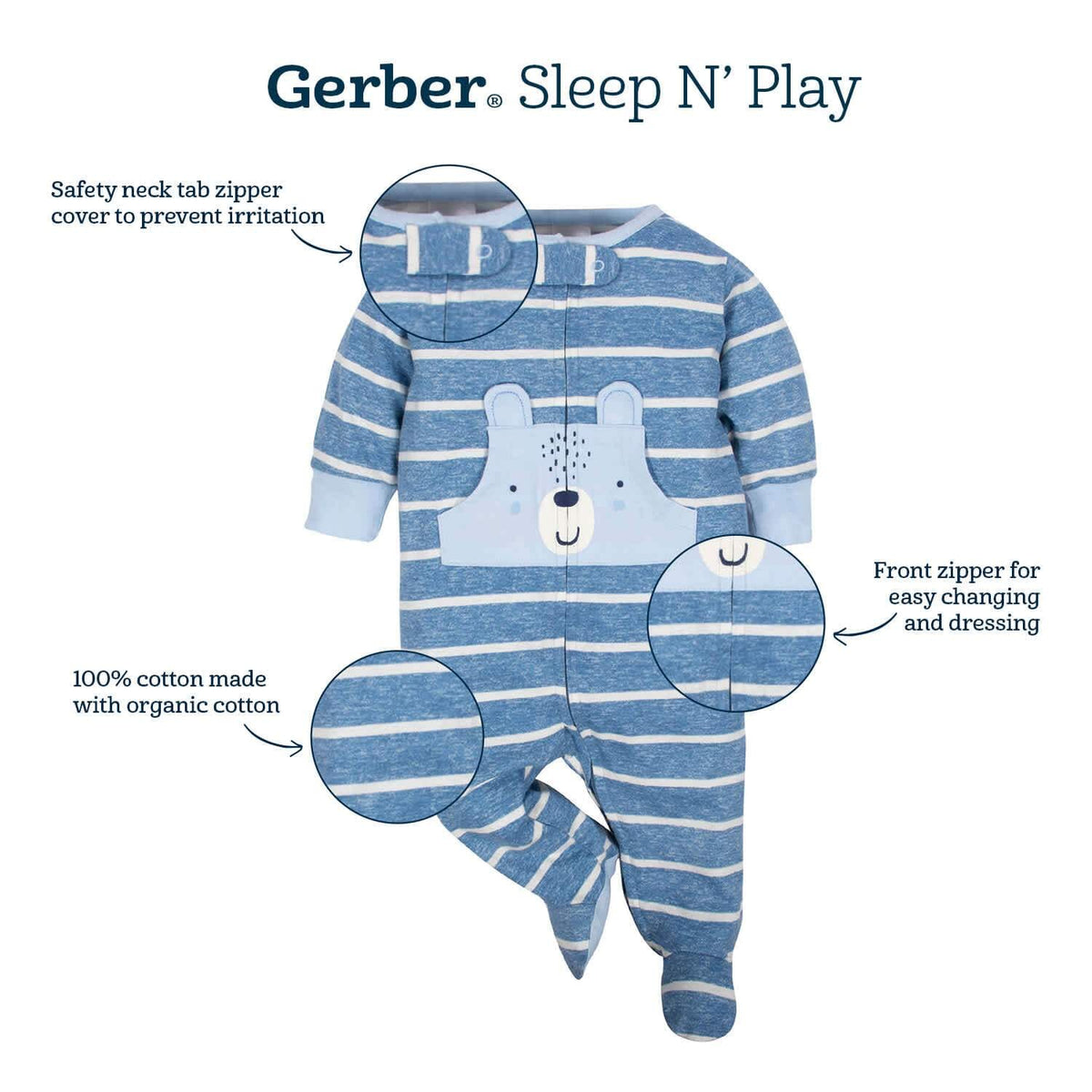 18-Piece Baby Girls Bunny Sleep 'N Play, Onesies® Bodysuit, and Burpcloth Set-Gerber Childrenswear
