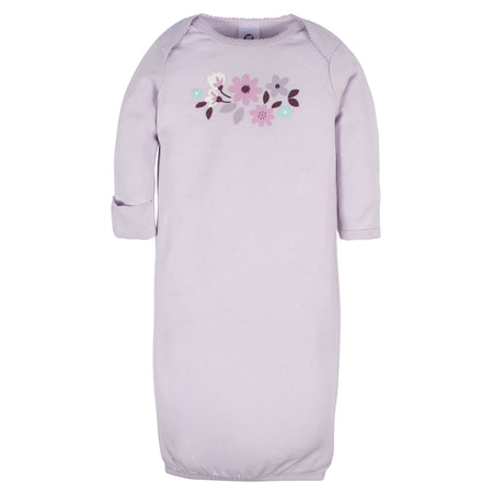 4-Pack Baby Girls Lavender Garden Gowns