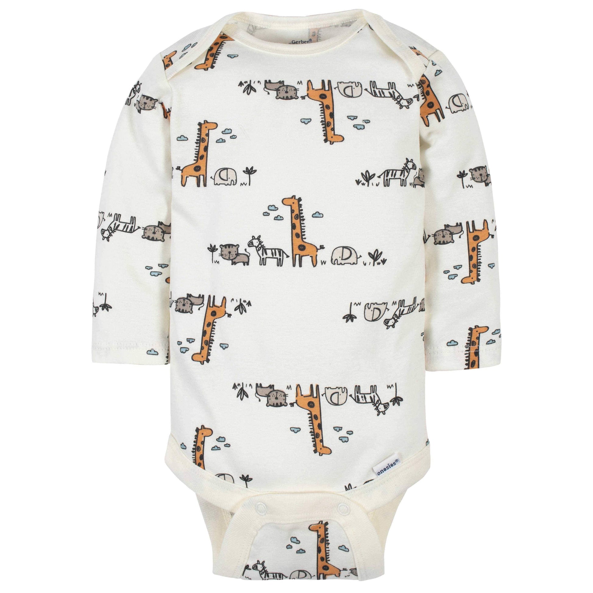 6-Pack Baby Boys Jungle Long Sleeve Onesies® Bodysuits-Gerber Childrenswear