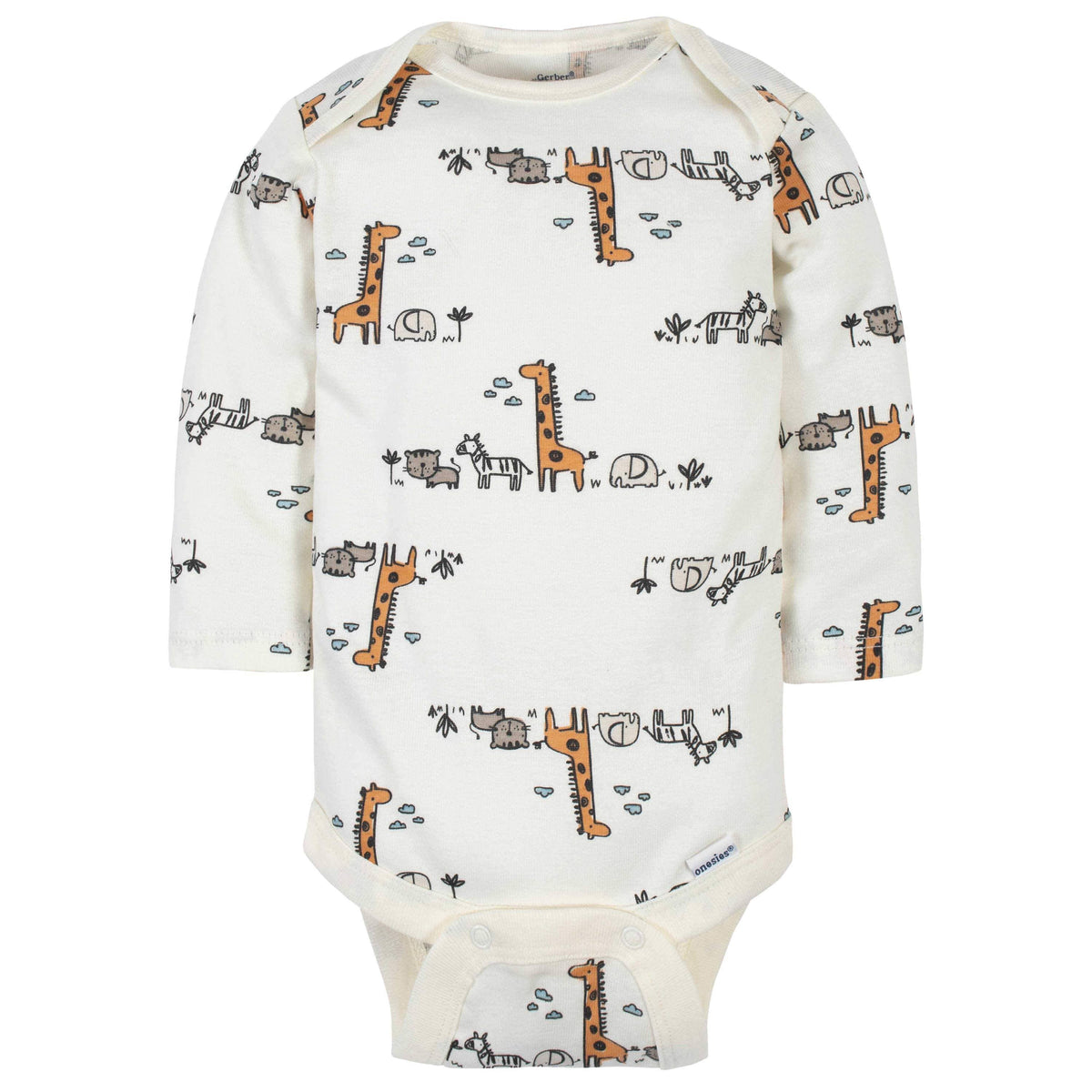 6-Pack Baby Boys Jungle Long Sleeve Onesies® Bodysuits-Gerber Childrenswear