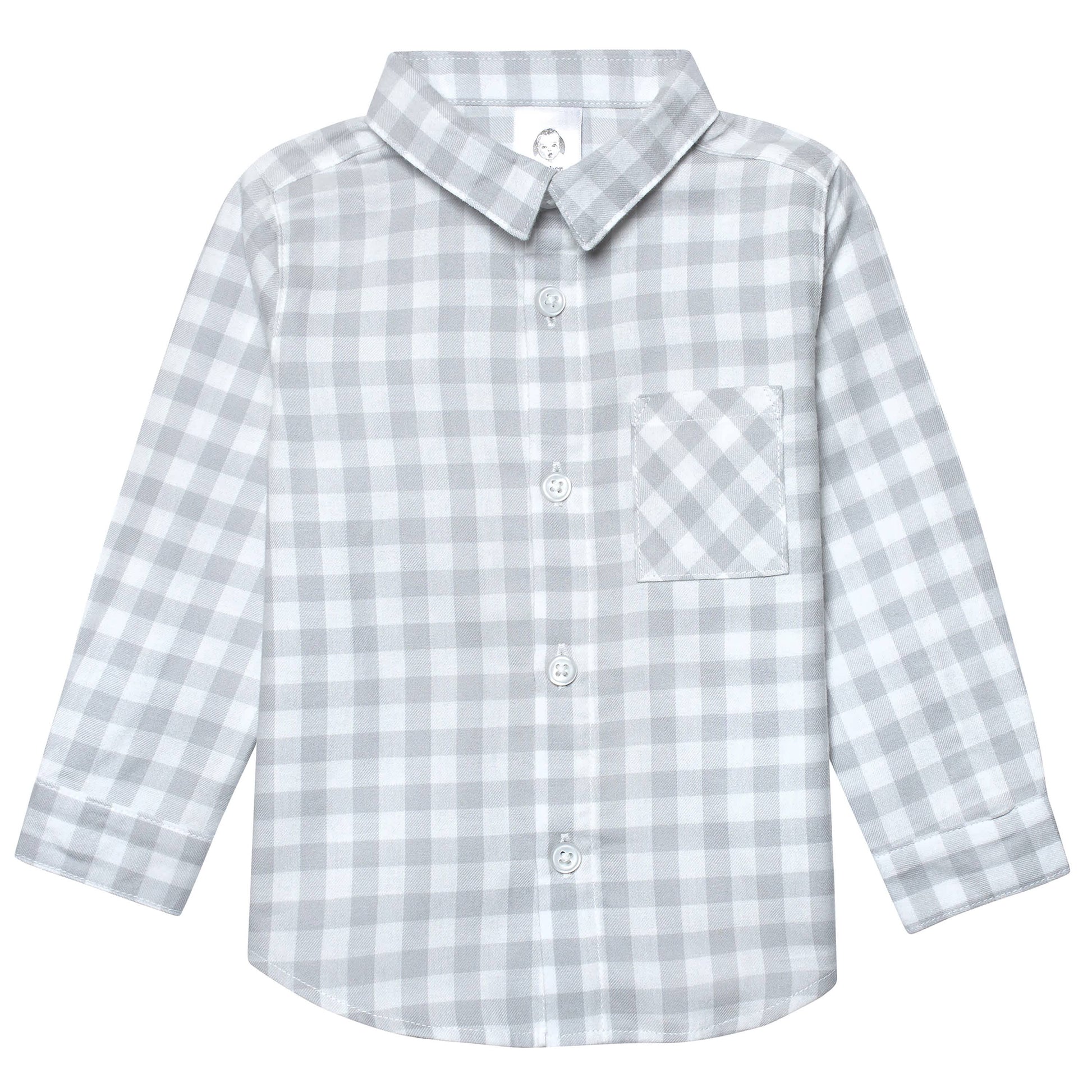 Infant & Toddler Boys Gray Plaid Woven Plaid Shirt-Gerber Childrenswear