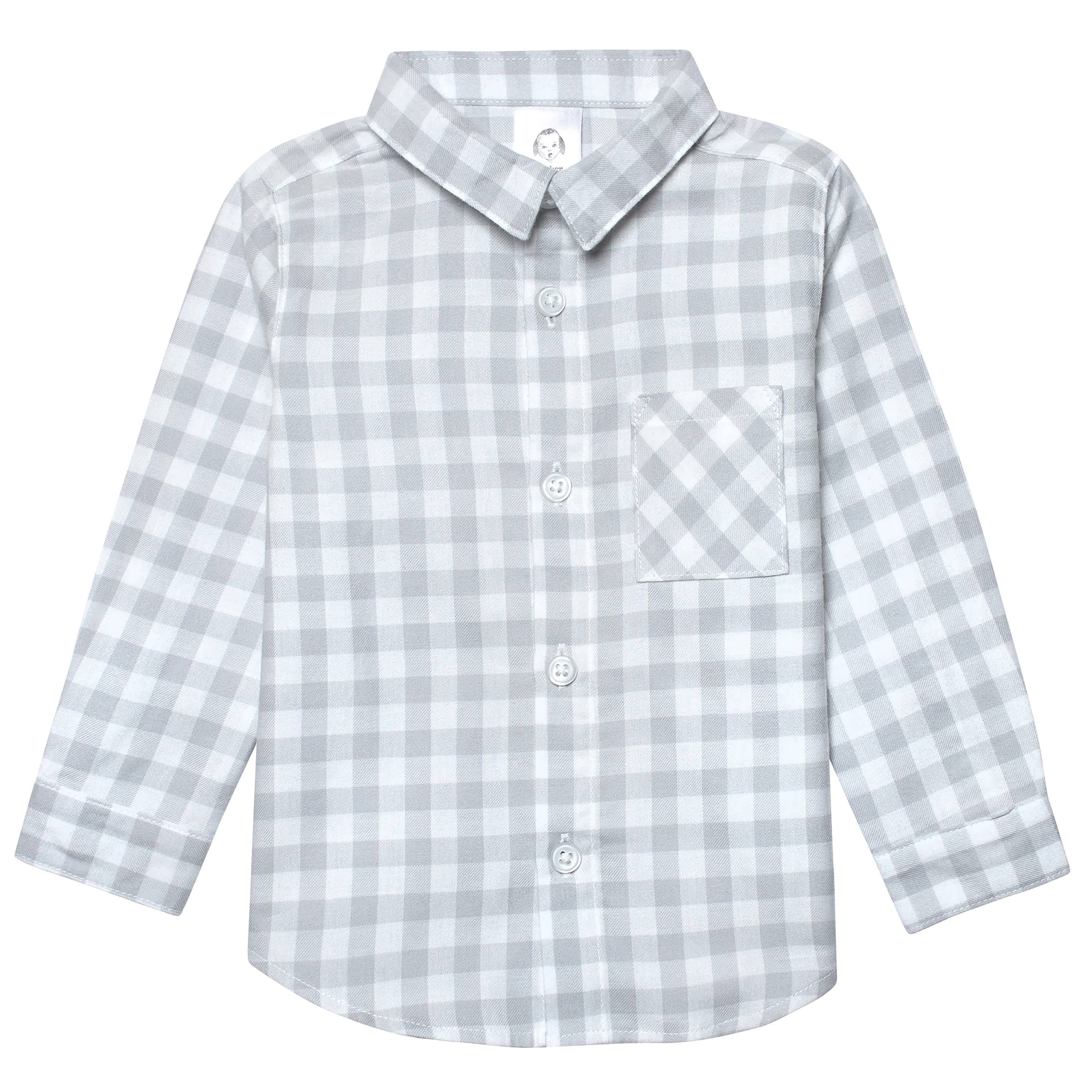 Infant & Toddler Boys Gray Plaid Woven Plaid Shirt-Gerber Childrenswear