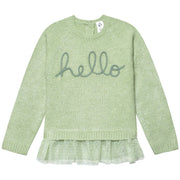 Infant & Toddler Girls Green Sweater With Tulle Trim-Gerber Childrenswear