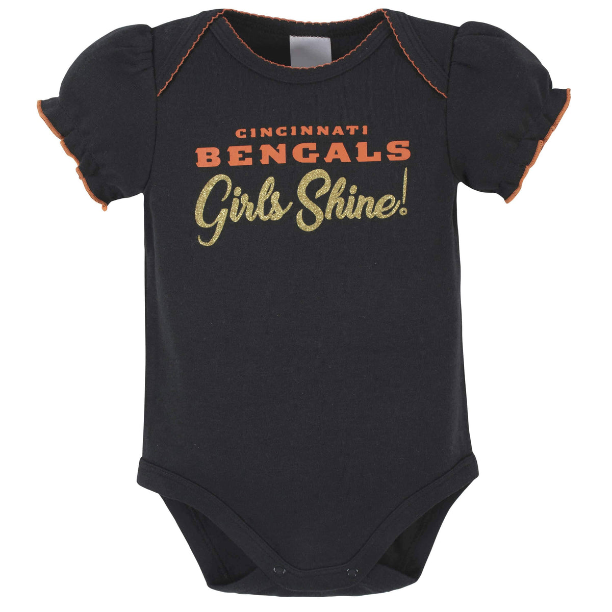Cincinnati Bengals Baby Girls Short Sleeve Bodysuits-Gerber Childrenswear