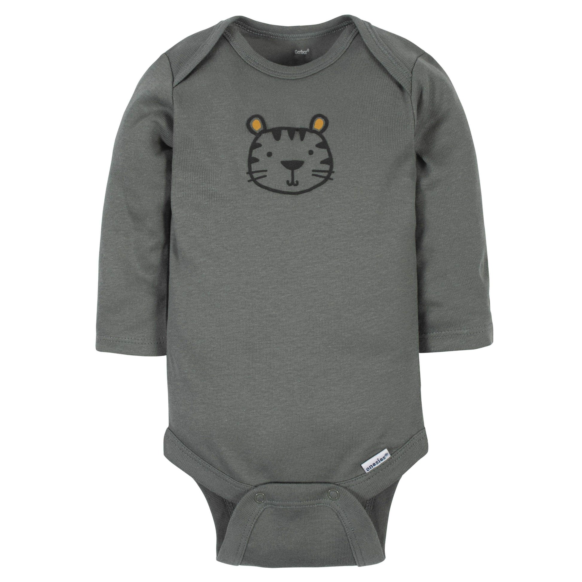 6-Pack Baby Boys Tiger Long Sleeve Onesies® Bodysuits-Gerber Childrenswear