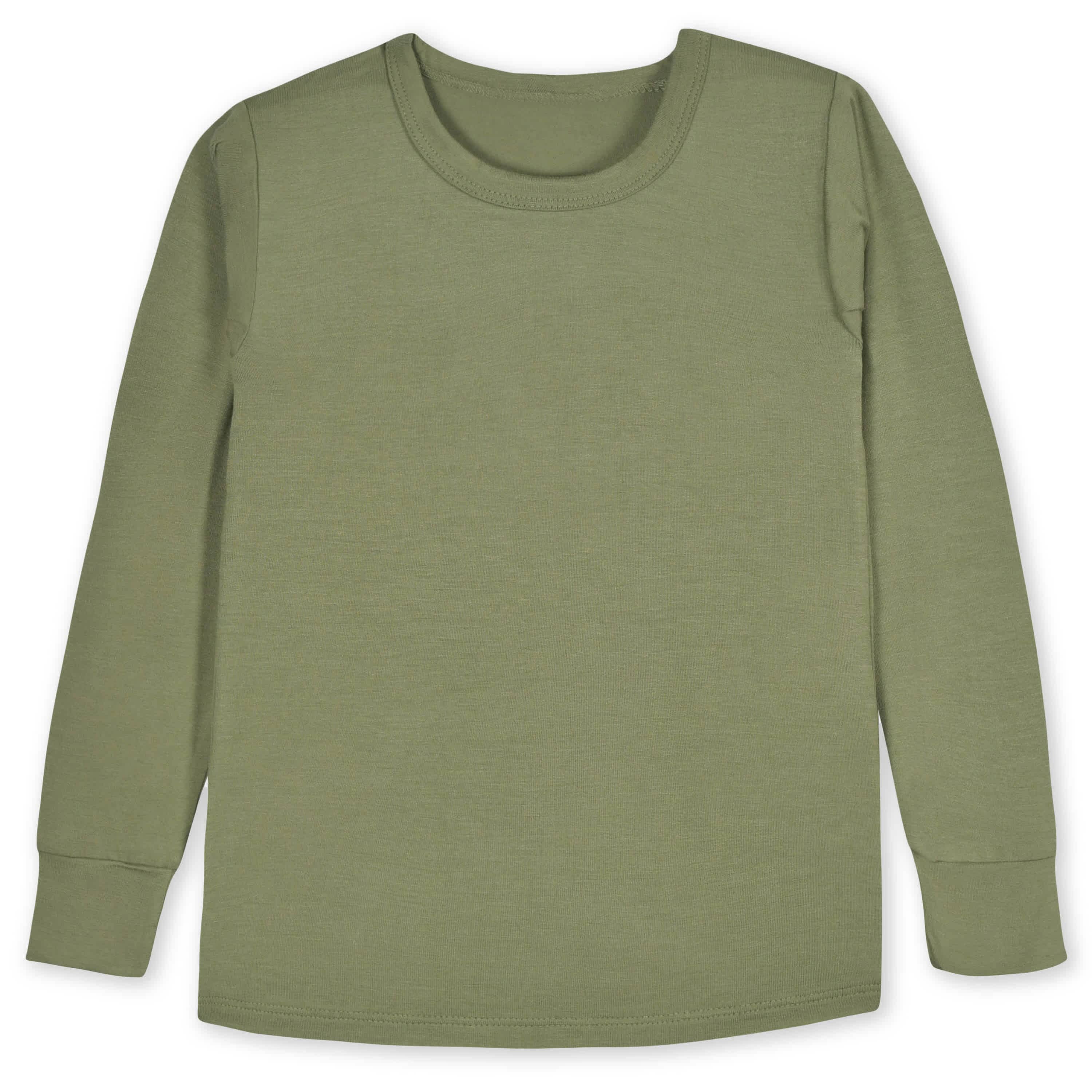 2-Piece Infant & Toddler Olive Buttery-Soft Viscose Made from Eucalyptus Snug Fit Pajamas