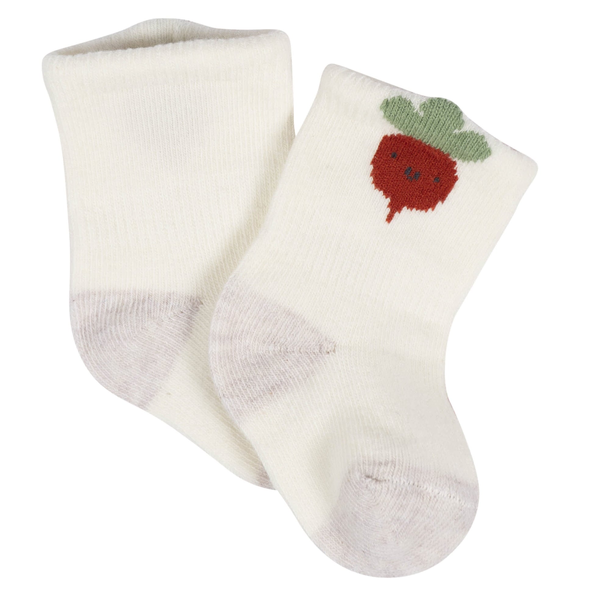 8-Pack Baby Neutral Happy Veggies Jersey Wiggle Proof® Socks