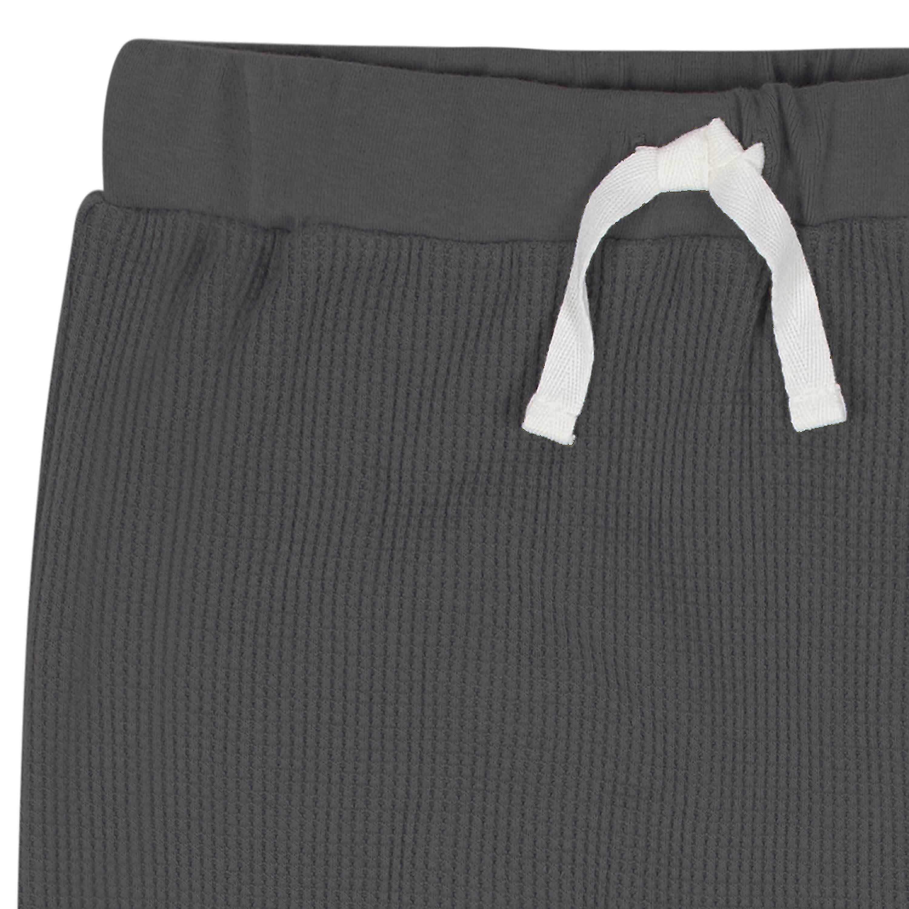 2-Piece Infant & Toddler Boys Charcoal Waffle Hoodie & Jogger Set