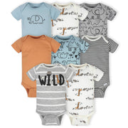8-Pack Baby Boys Jungle Short Sleeve Onesies® Bodysuits-Gerber Childrenswear
