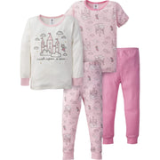 4-Piece Infant & Toddler Girls Castle Snug Fit Cotton Pajamas-Gerber Childrenswear