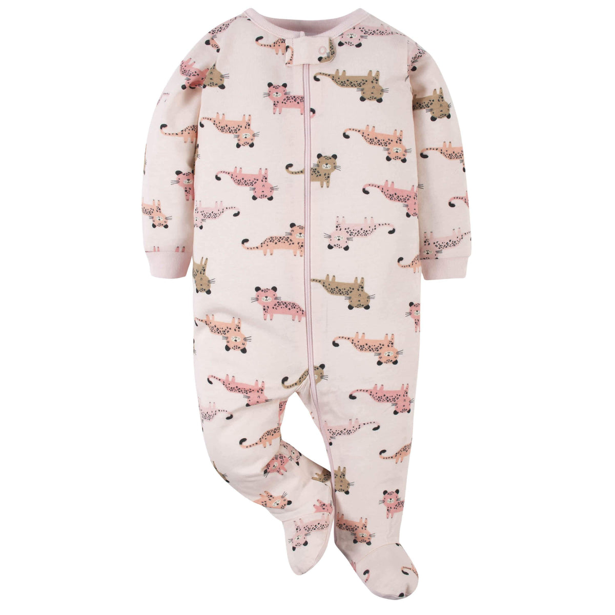 4-Pack Baby Girls Leopard Sleep 'n Plays-Gerber Childrenswear