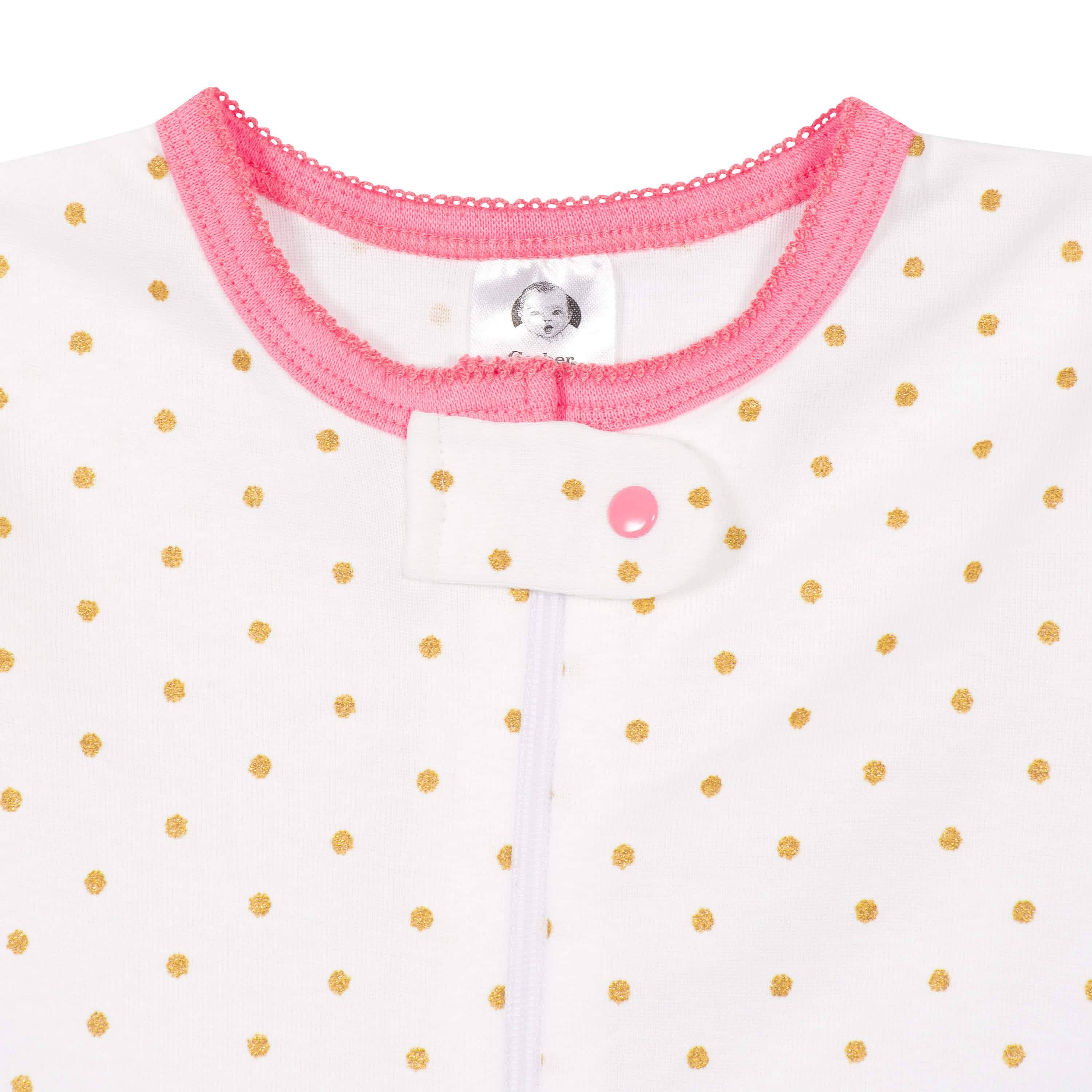 2-Pack Baby & Toddler Girls Dreams Snug Fit Footed Cotton Pajamas-Gerber Childrenswear