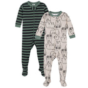 2-Pack Baby & Toddler Boys Bear Snug Fit Footed Cotton Pajamas-Gerber Childrenswear