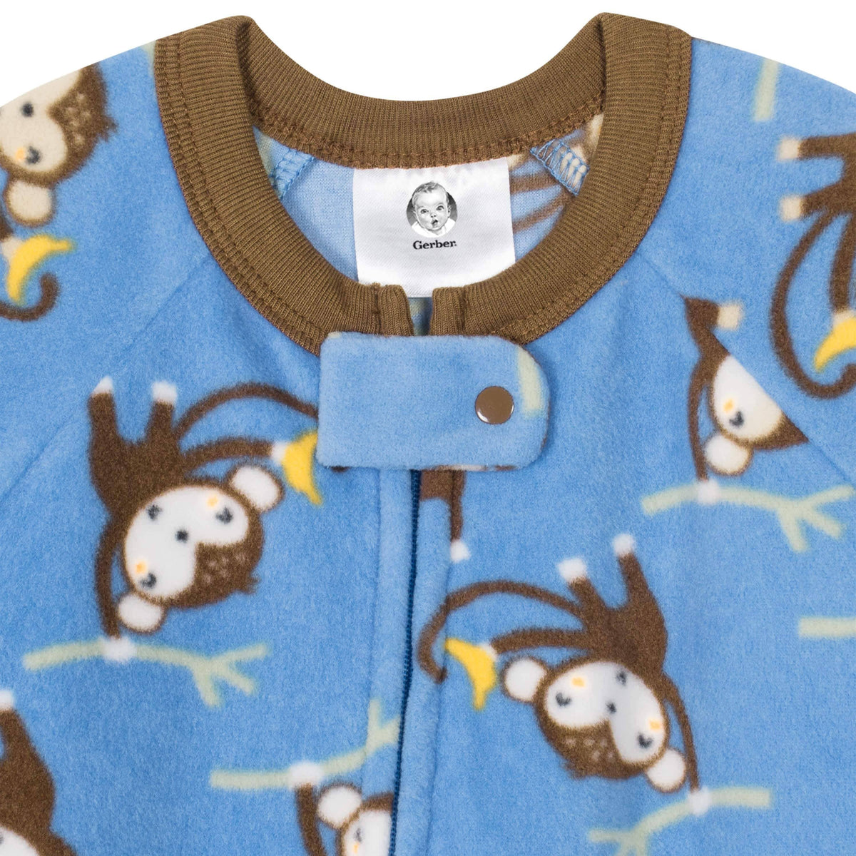 Gerber® 4-Pack Baby Boys Monkeys & Dinos Fleece Pajamas-Gerber Childrenswear