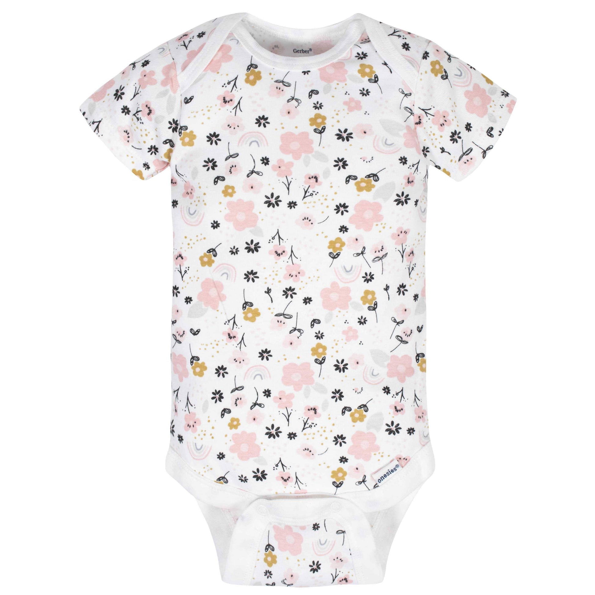 8-Pack Baby Girls Bear Short Sleeve Onesies® Bodysuits-Gerber Childrenswear