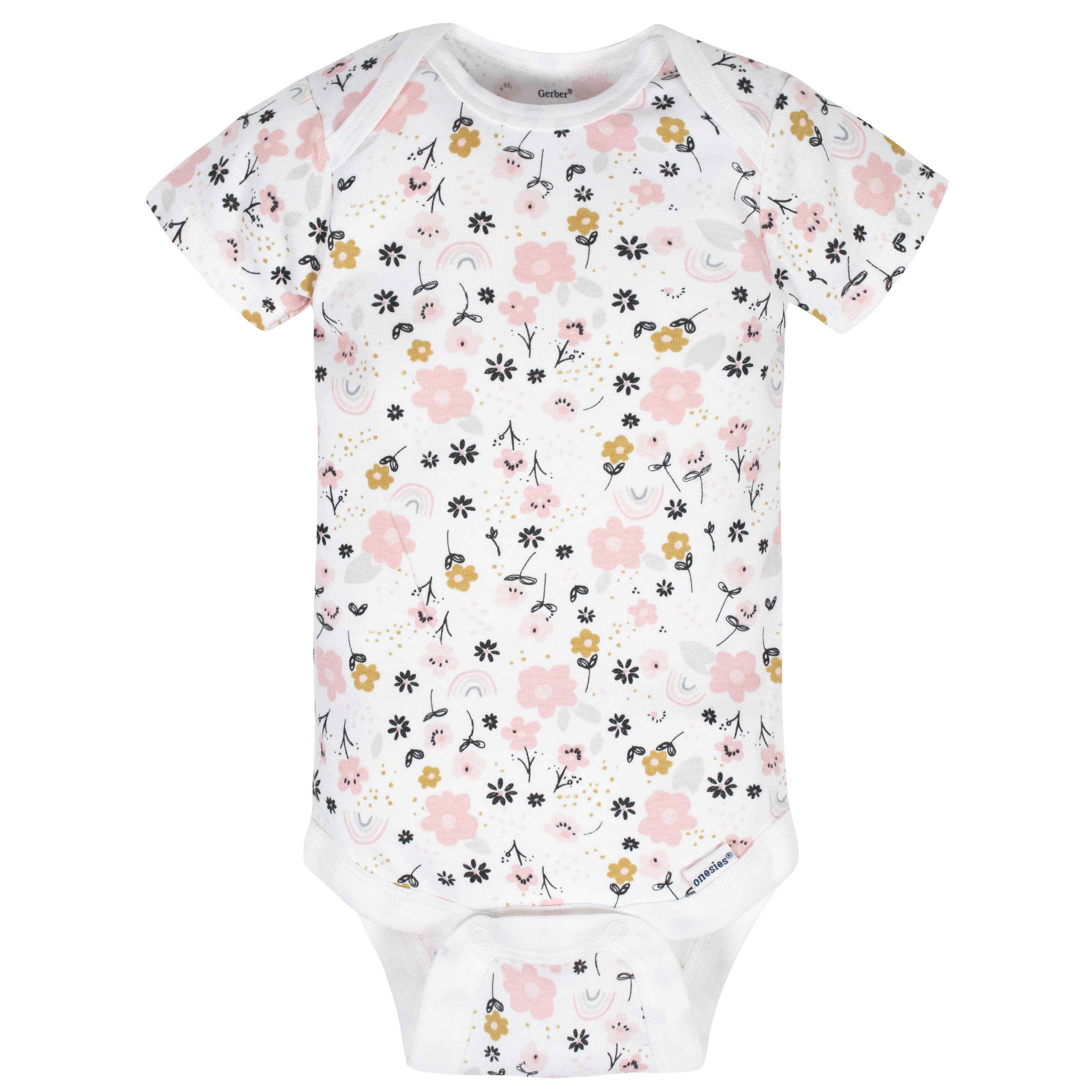 8-Pack Baby Girls Bear Short Sleeve Onesies® Bodysuits-Gerber Childrenswear