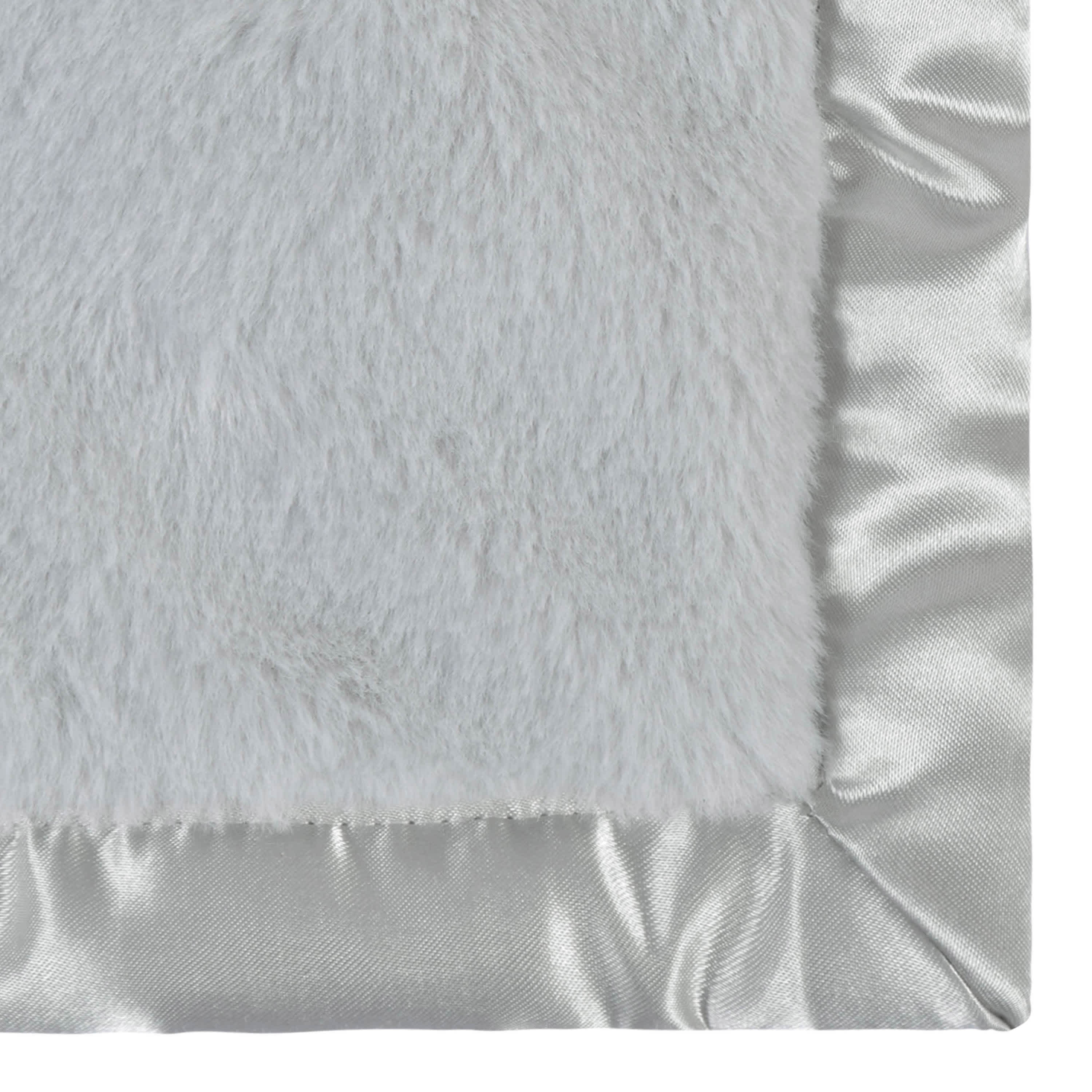 Embroidered Neutral Light Gray Plush Blanket-Gerber Childrenswear
