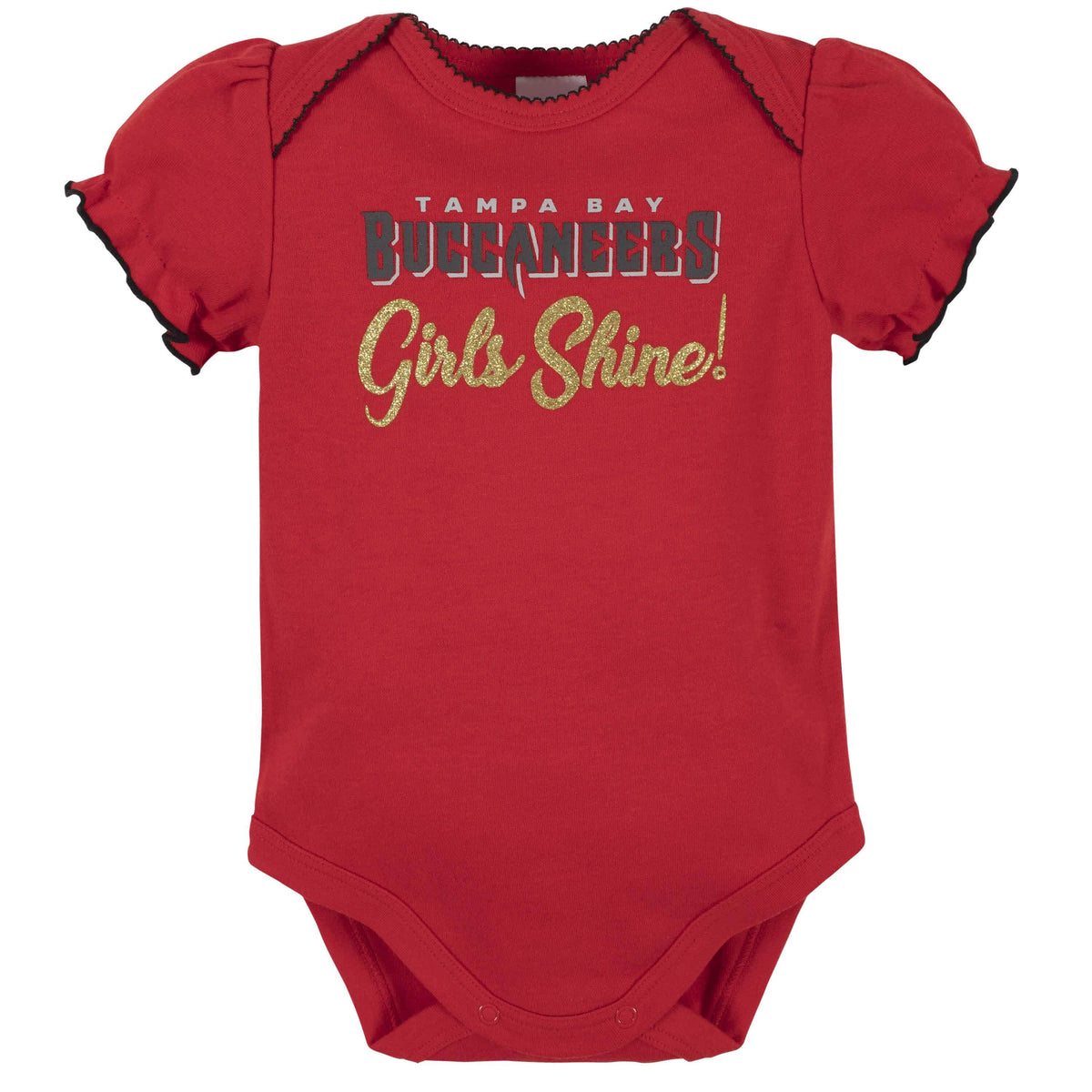 Tampa Bay Buccaneers Baby Girls Short Sleeve Bodysuits-Gerber Childrenswear