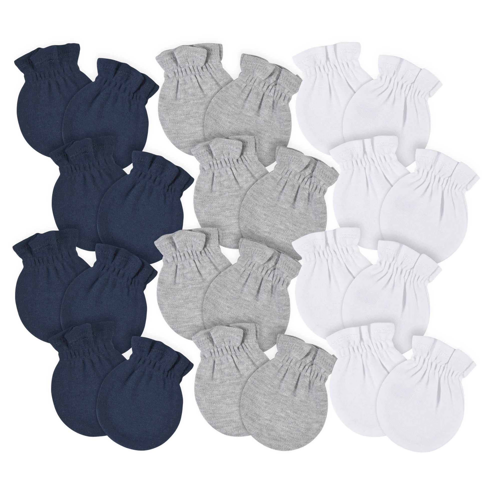 12-Pack Baby Neutral Navy, Gray, & White No Scratch Mittens-Gerber Childrenswear