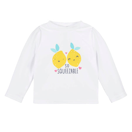 2-Piece Baby & Toddler Girls UPF 50+ Lemon Squeeze Rash Guard & Swim Bottoms Set