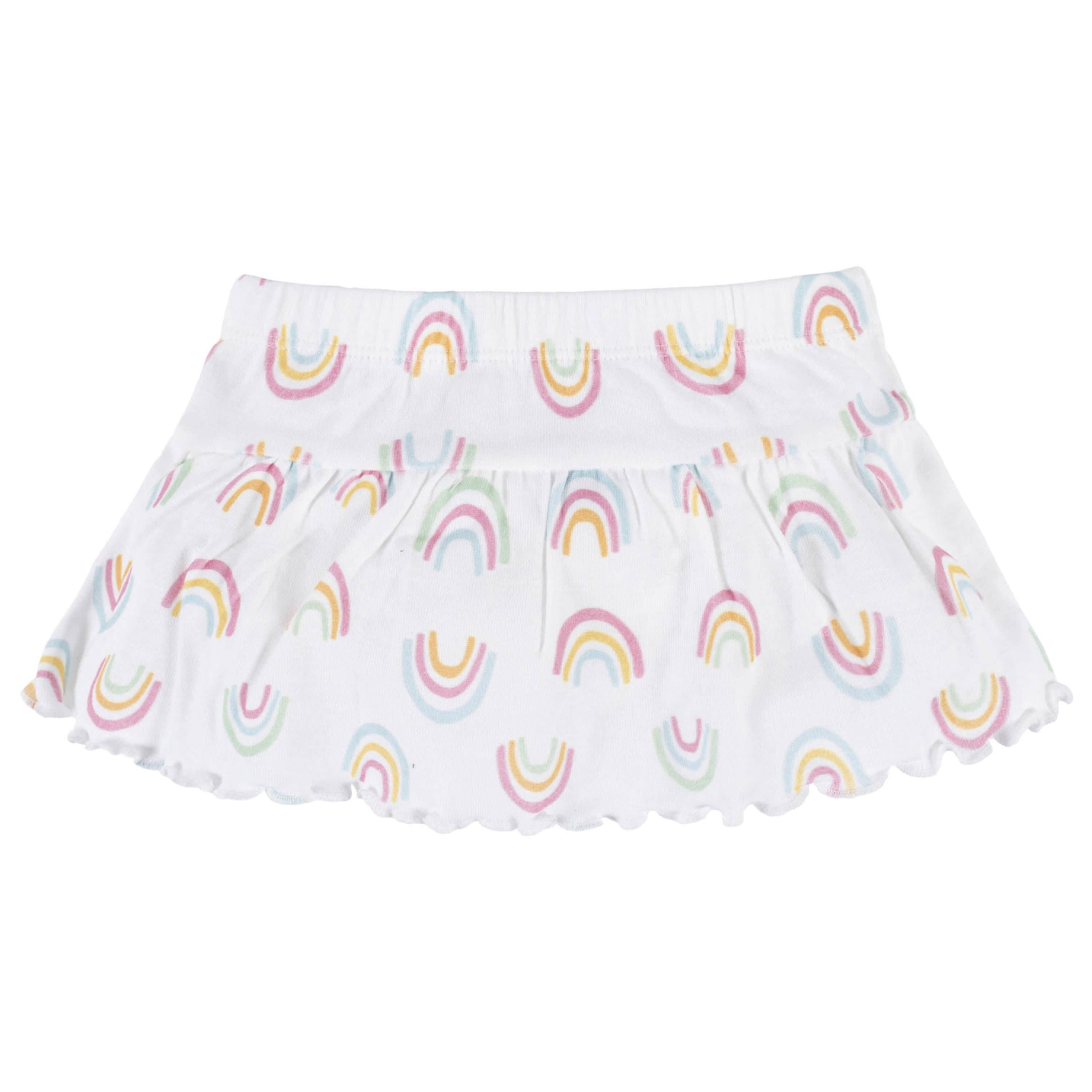 4-Piece Baby Girls Dots Of Rainbows Onesies® Bodysuit, Tee, Skort & Pant Set-Gerber Childrenswear