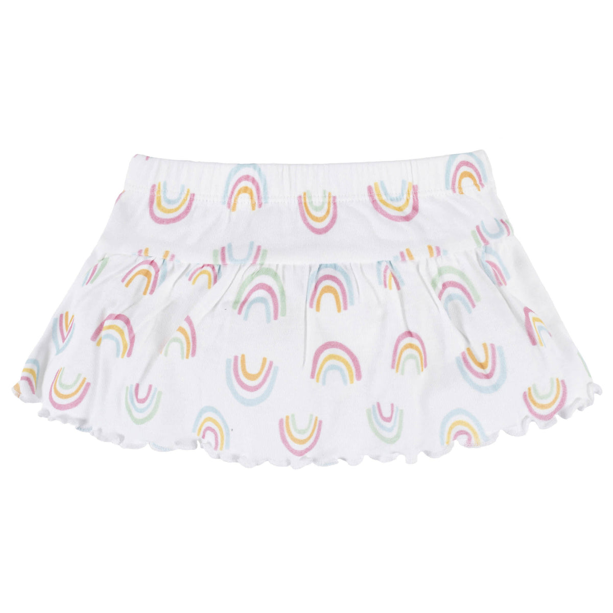 4-Piece Baby Girls Dots Of Rainbows Onesies® Bodysuit, Tee, Skort & Pant Set-Gerber Childrenswear