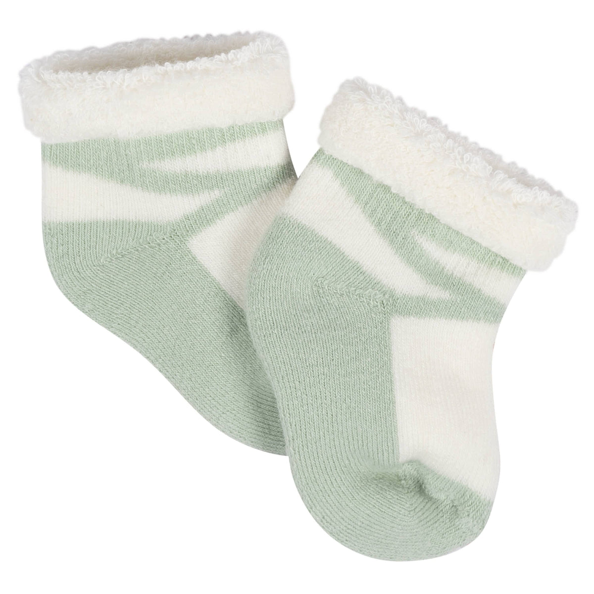 12-Pack Baby Girls Golden Floral Terry Wiggle Proof® Socks
