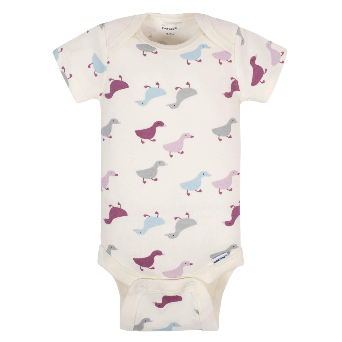 5-Pack Baby Girls Comfy Stretch Ducklings Short Sleeve Onesies® Bodysuits-Gerber Childrenswear