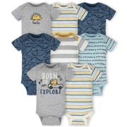8-Pack Baby Boys Dinosaur Short Sleeve Onesies® Bodysuits-Gerber Childrenswear