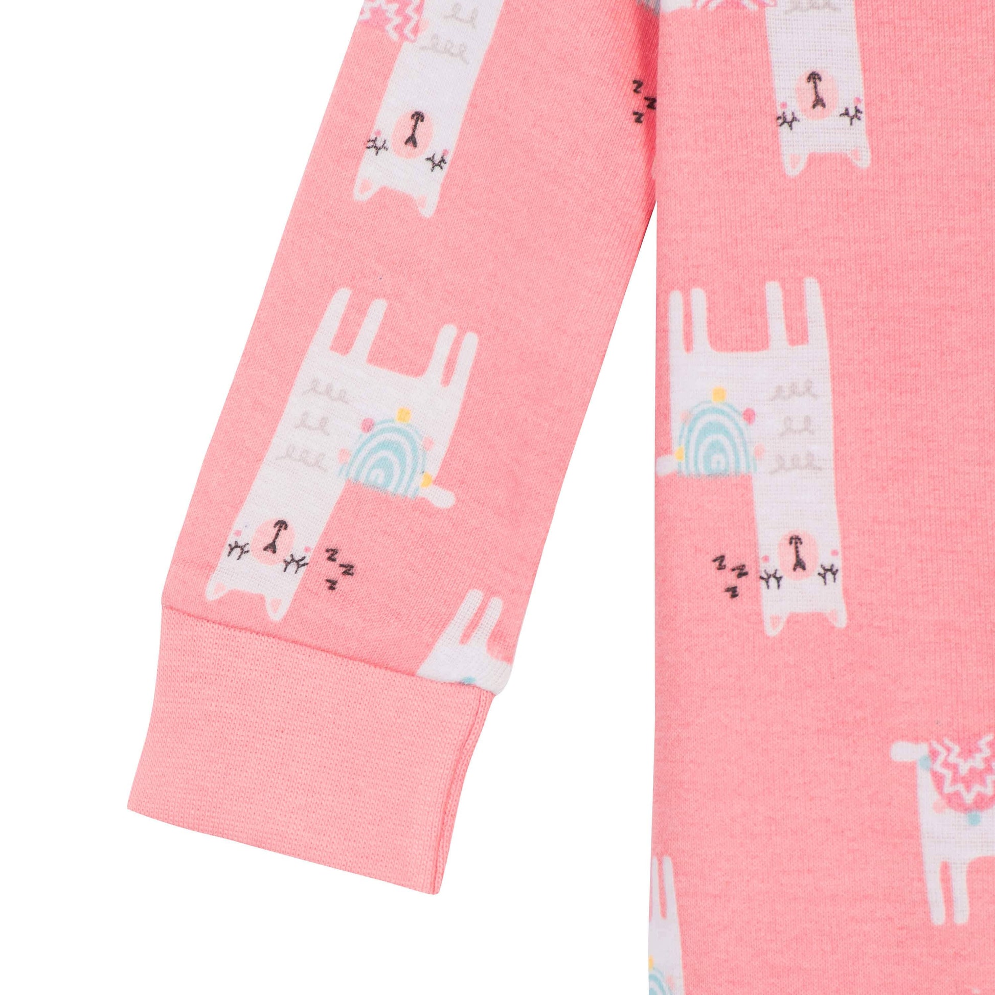 2-Pack Baby & Toddler Girls Llama Snug Fit Footed Cotton Pajamas-Gerber Childrenswear