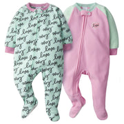 2-Pack Baby & Toddler Girls Love Fleece Pajamas-Gerber Childrenswear