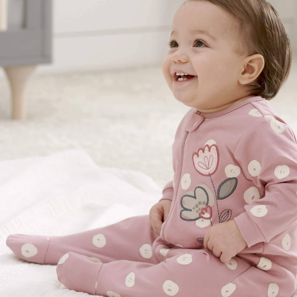 Gerber® Organic 2-Pack Baby Girls Dotted Line Sleep 'n Plays-Gerber Childrenswear