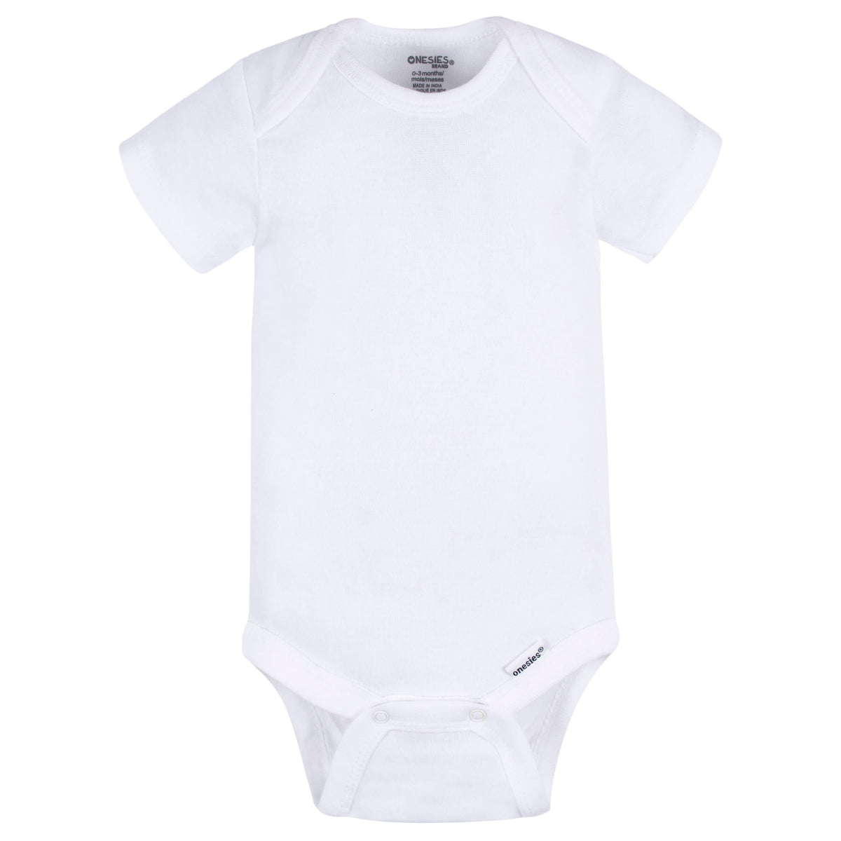 2-Pack Baby Neutral White Short Sleeve Onesies® Bodysuits