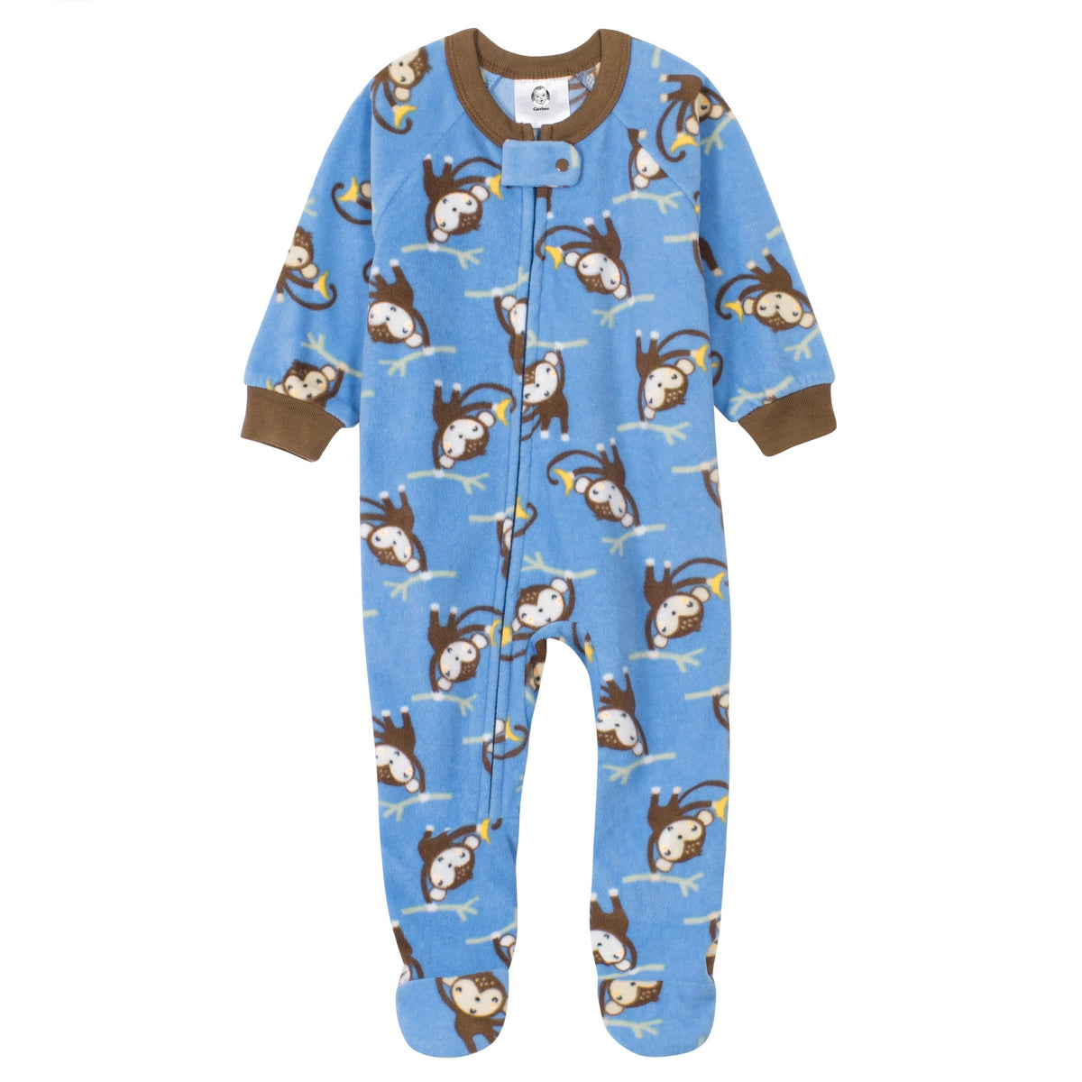 Gerber® 4-Pack Baby Boys Monkeys & Dinos Fleece Pajamas-Gerber Childrenswear