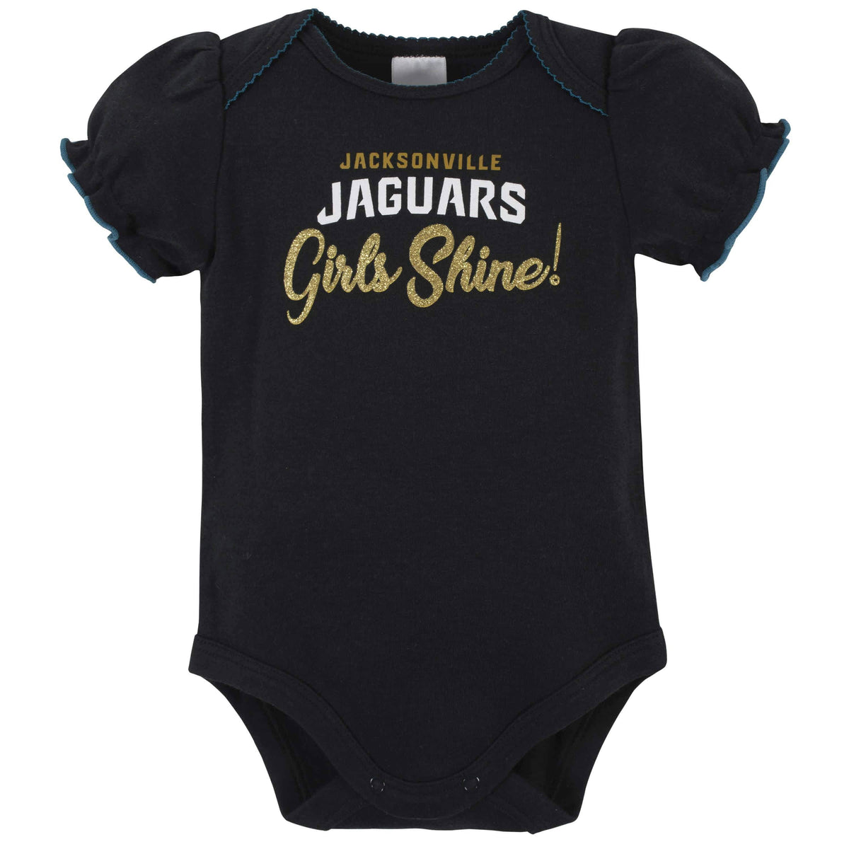 Jacksonville Jaguars Baby Girls Short Sleeve Bodysuits-Gerber Childrenswear