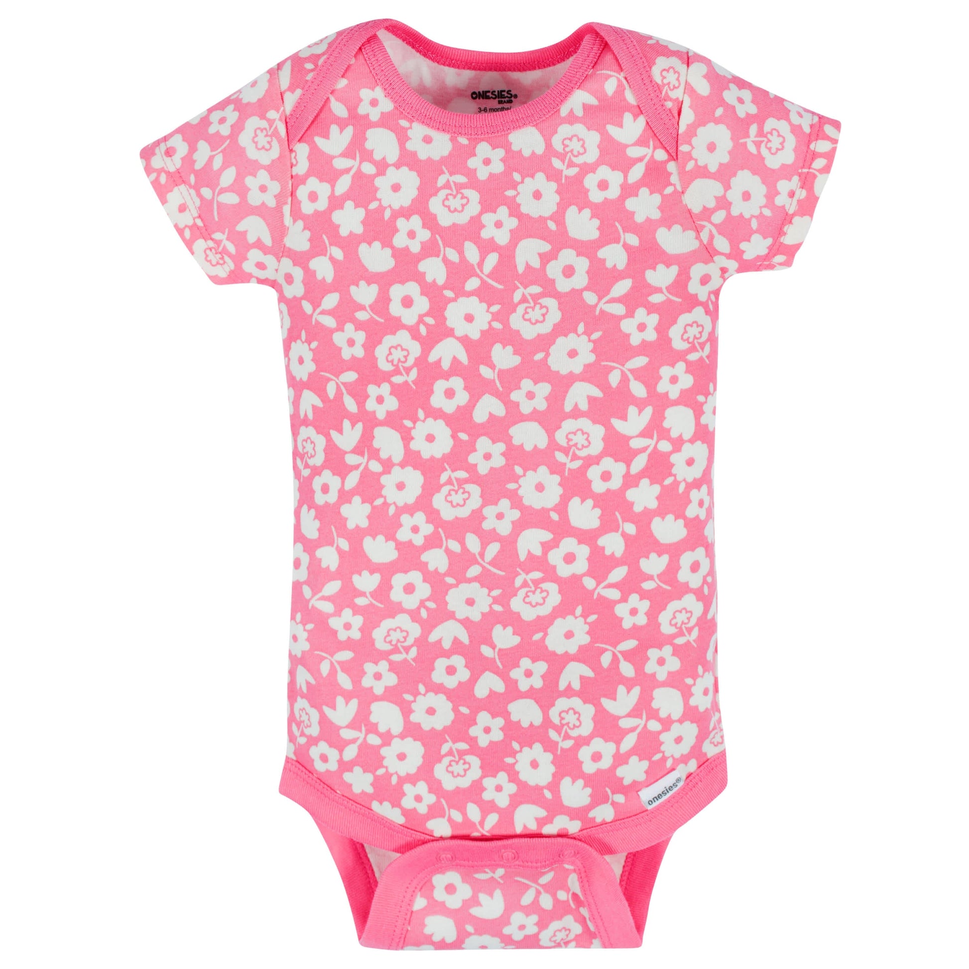 8-Pack Baby Girls Floral Fox Short Sleeve Onesies® Bodysuits