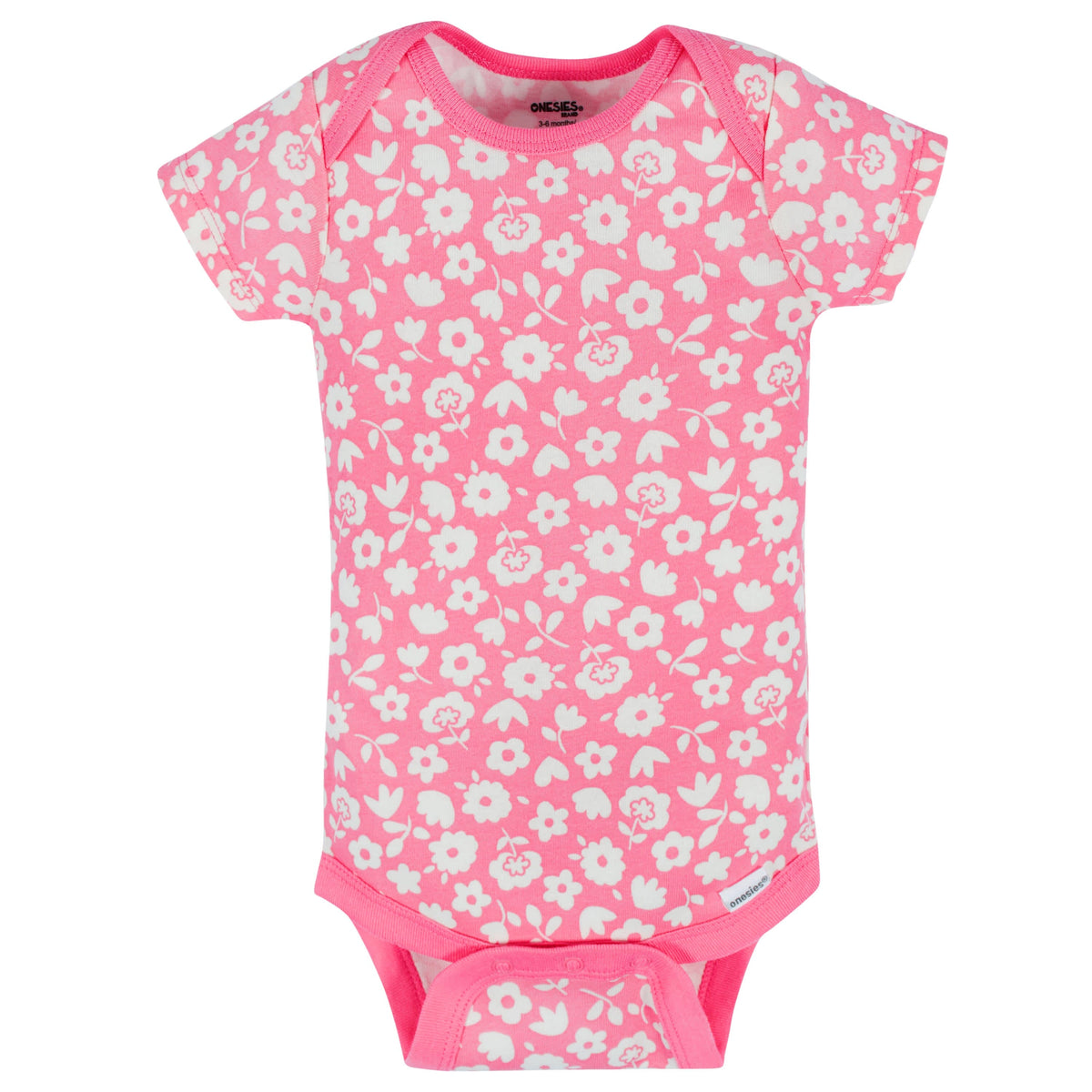 8-Pack Baby Girls Floral Fox Short Sleeve Onesies® Bodysuits