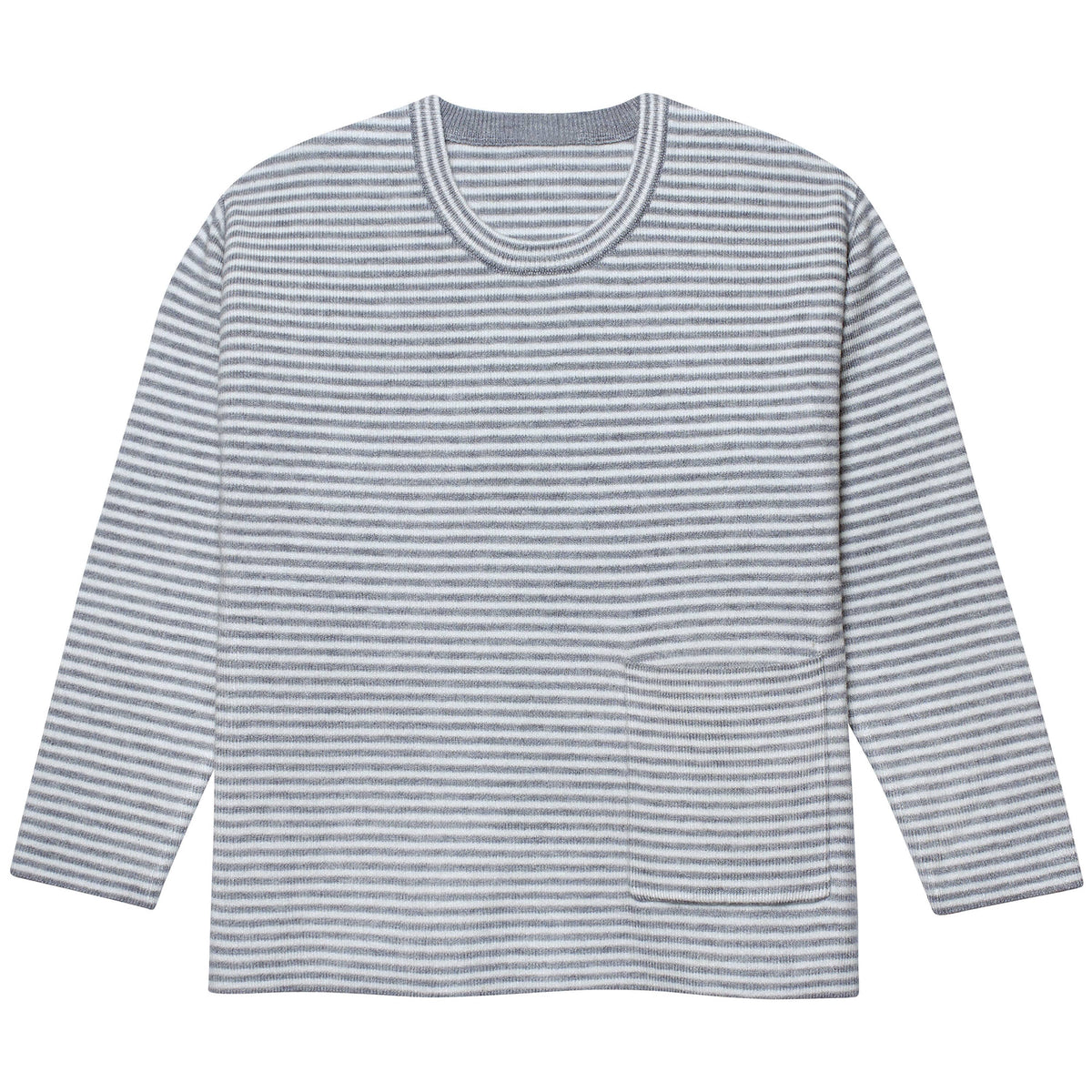 Infant & Toddler Boys Gray Heather Striped Sweater with Pocket-Gerber Childrenswear