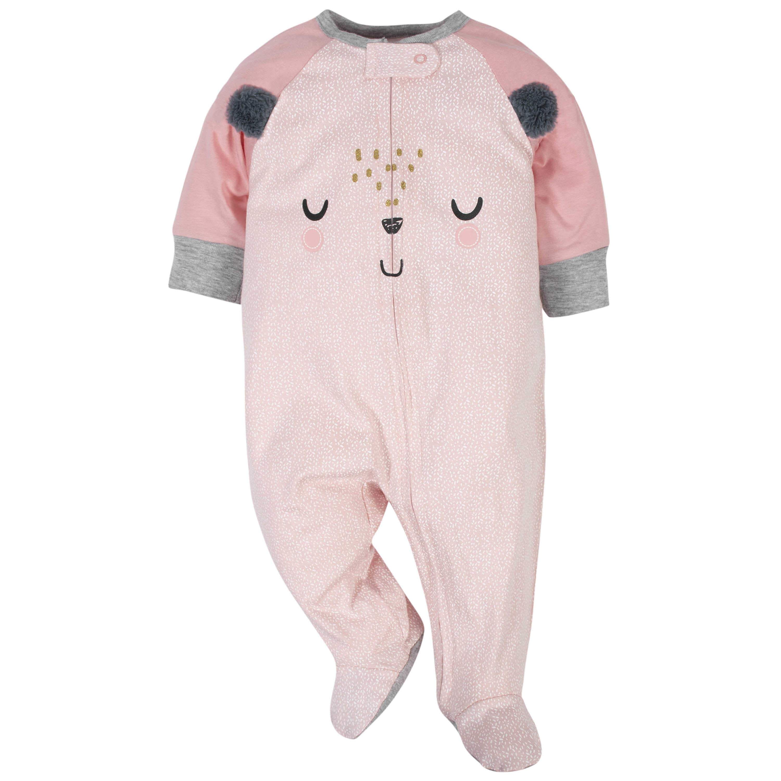 Gerber® 4-Pack Baby Girls Princess & Bear Sleep 'N Play Bundle-Gerber Childrenswear