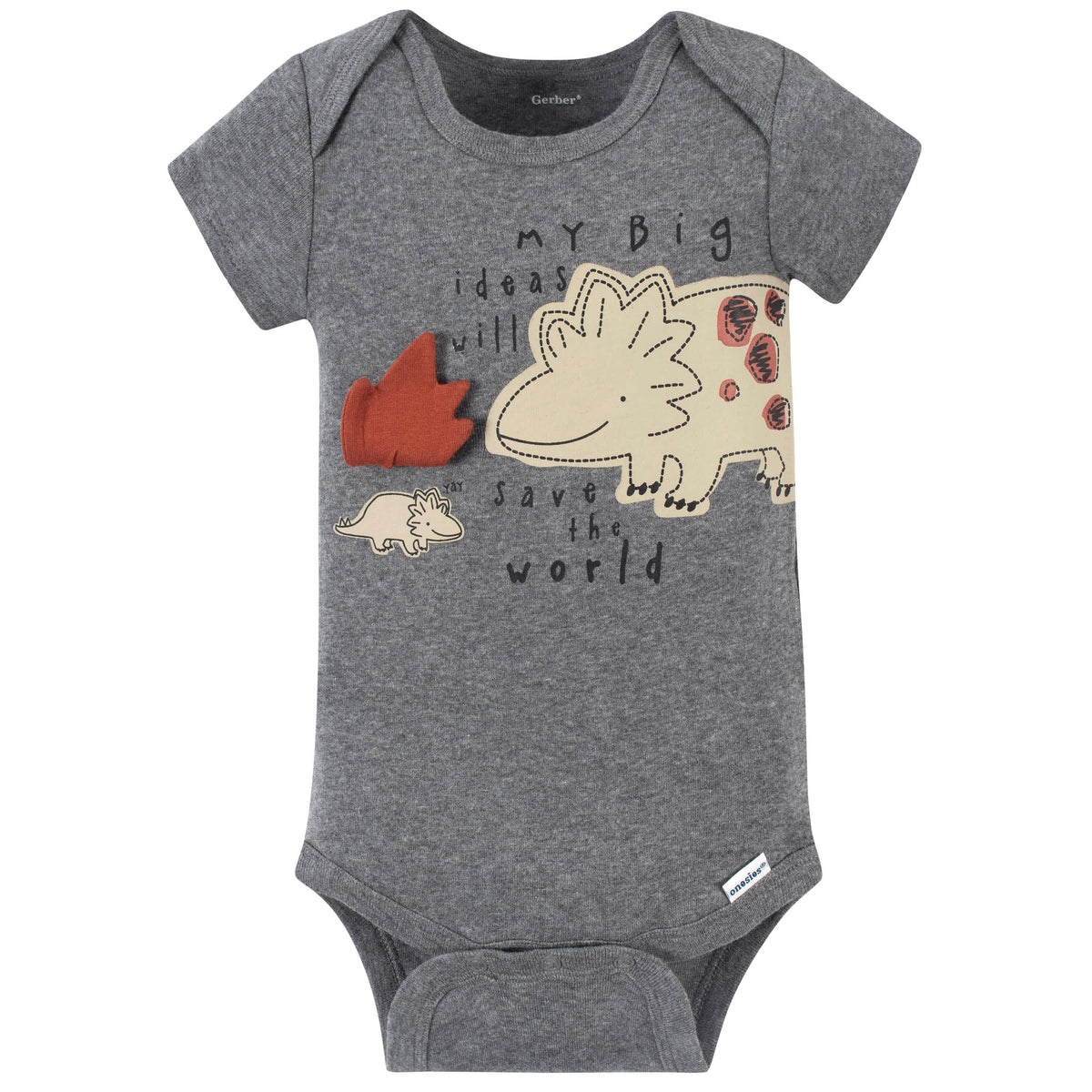 4-Pack Baby Boys Dino Short Sleeve Onesies® Bodysuits-Gerber Childrenswear
