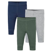3-Pack Baby Boys Green, Gray, & Blue Pants-Gerber Childrenswear