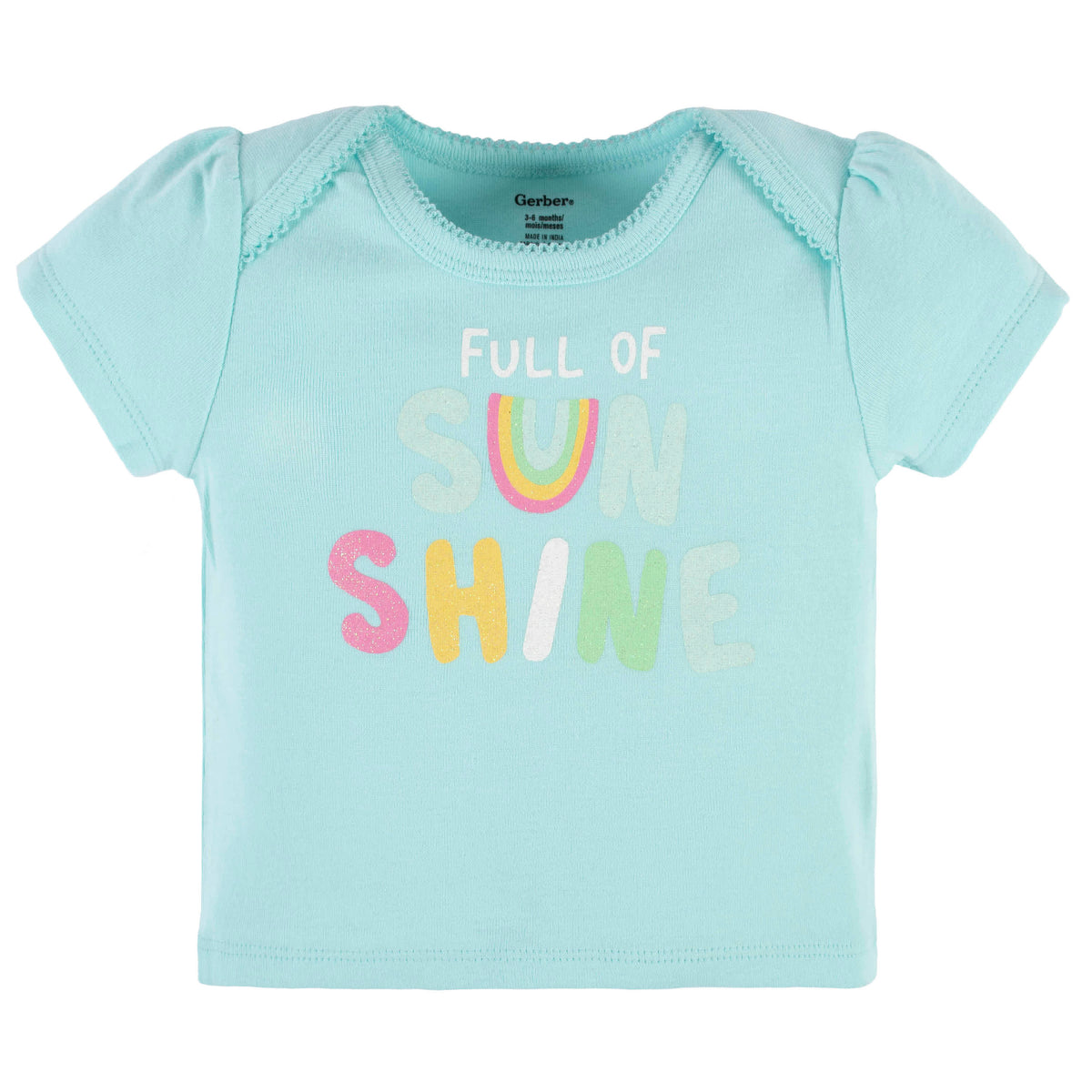 4-Piece Baby Girls Dots Of Rainbows Onesies® Bodysuit, Tee, Skort & Pant Set-Gerber Childrenswear